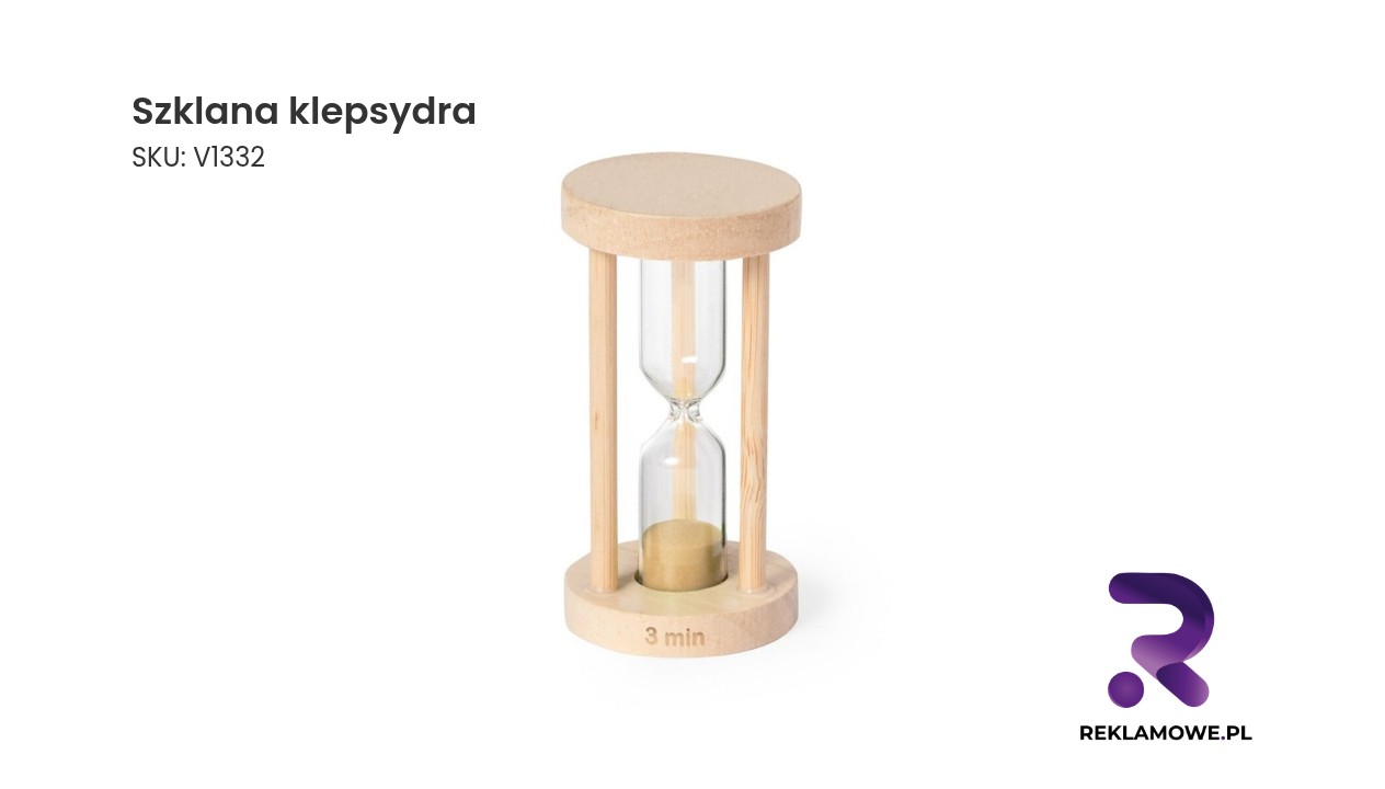 Szklana klepsydra na biurku